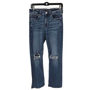 American Eagle 90s Bootcut womens size 4 blue medium wash distressed denim jeans